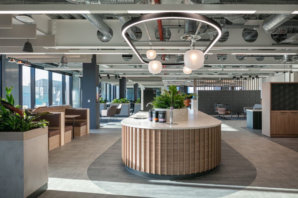 Bruntwood Tech Firm central island and feature lighting