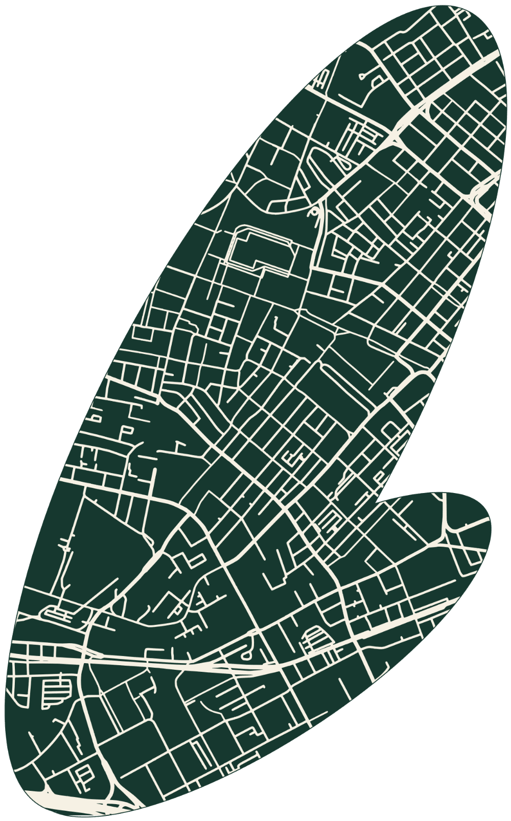 map of office location in shape of company logo